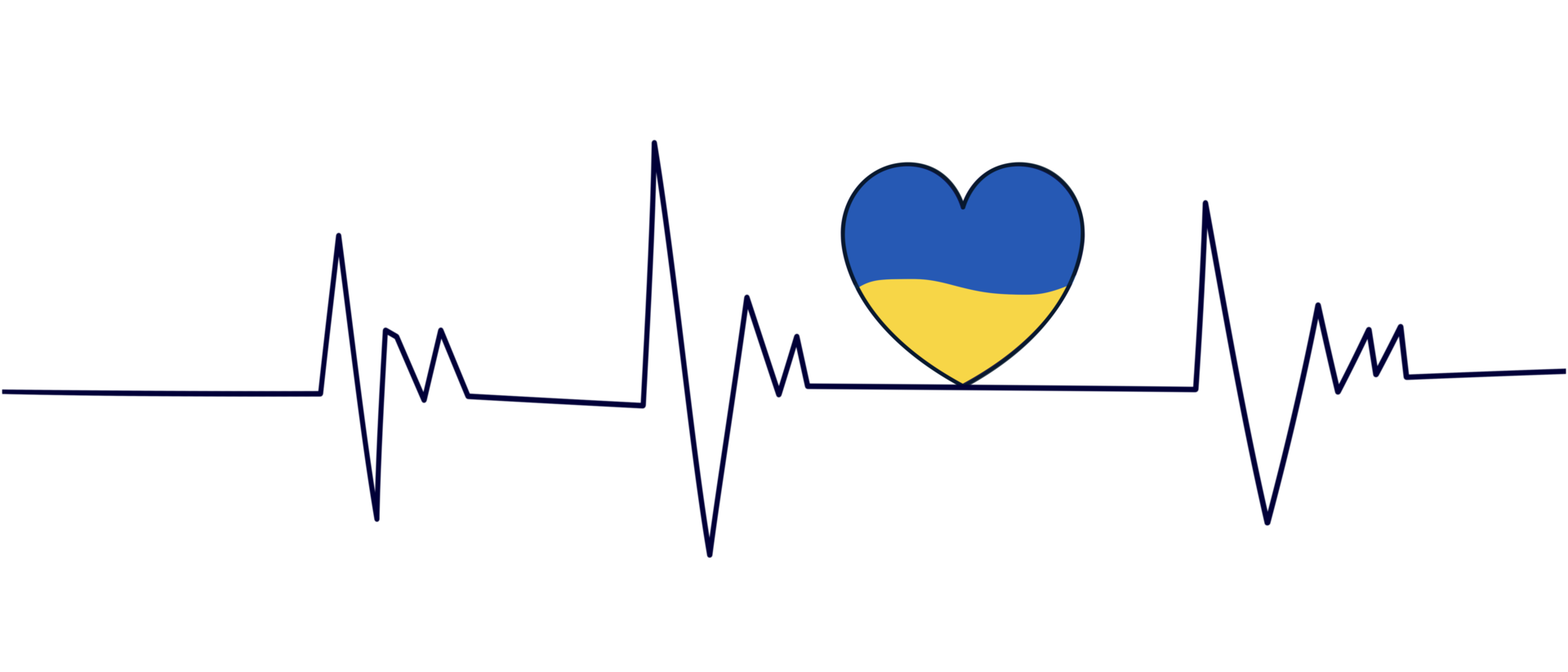 ukrainska flaggikonen i form av hjärta. rädda Ukraina koncept. be för Ukraina. png