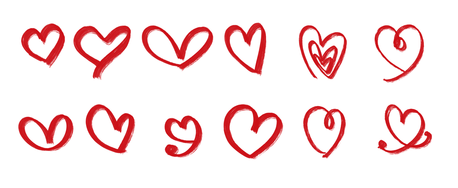 Doodle hearts or hand draw. png