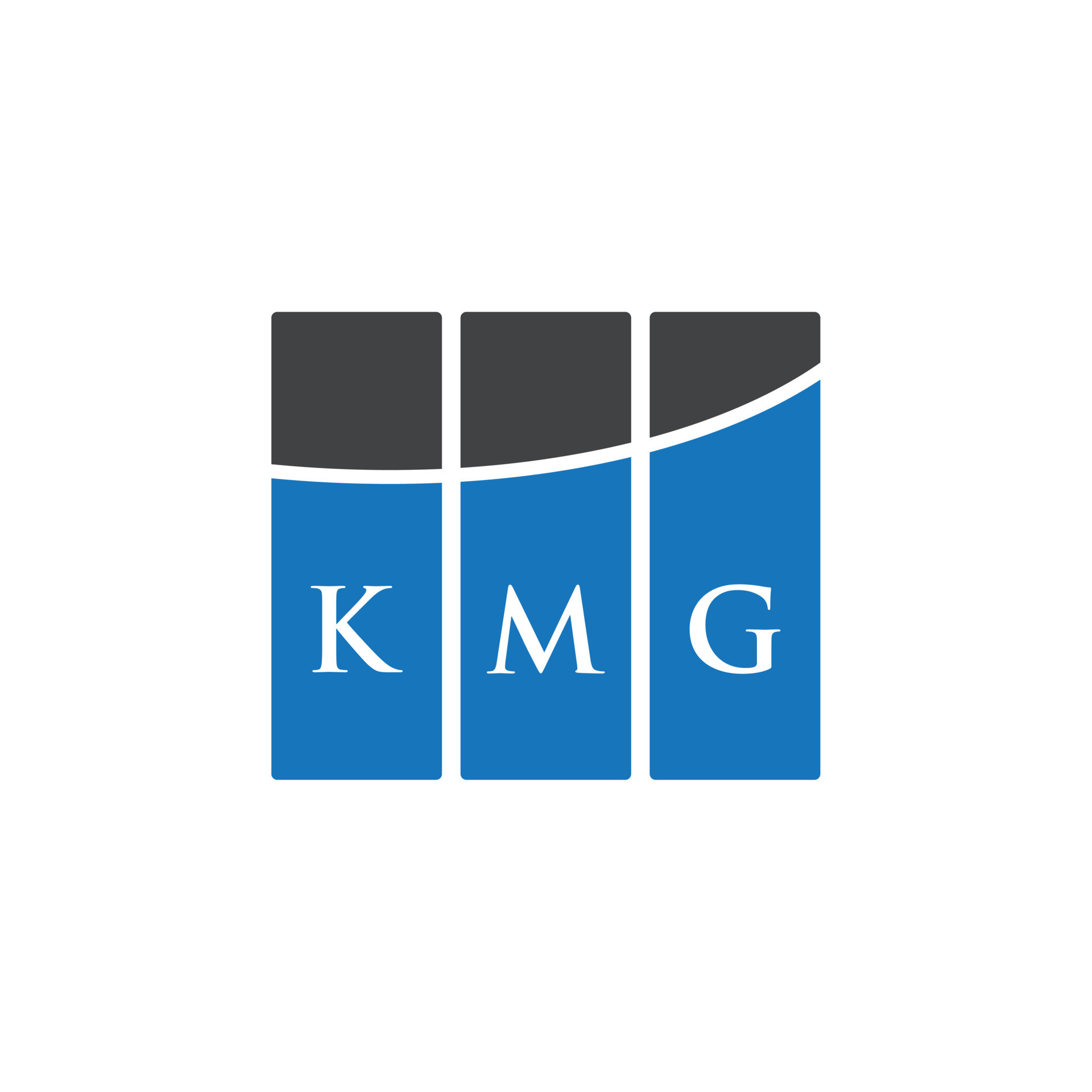 KMG letter logo design on WHITE background. KMG creative initials ...