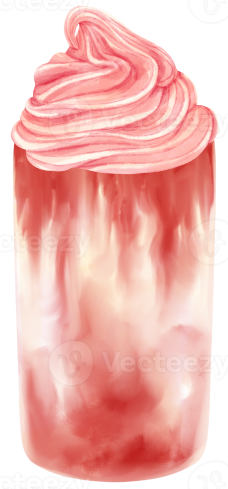 strawberry summer drink watercolor png