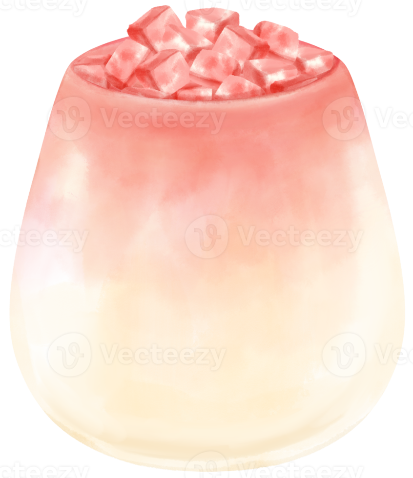 jordgubbe sommardrink akvarell png