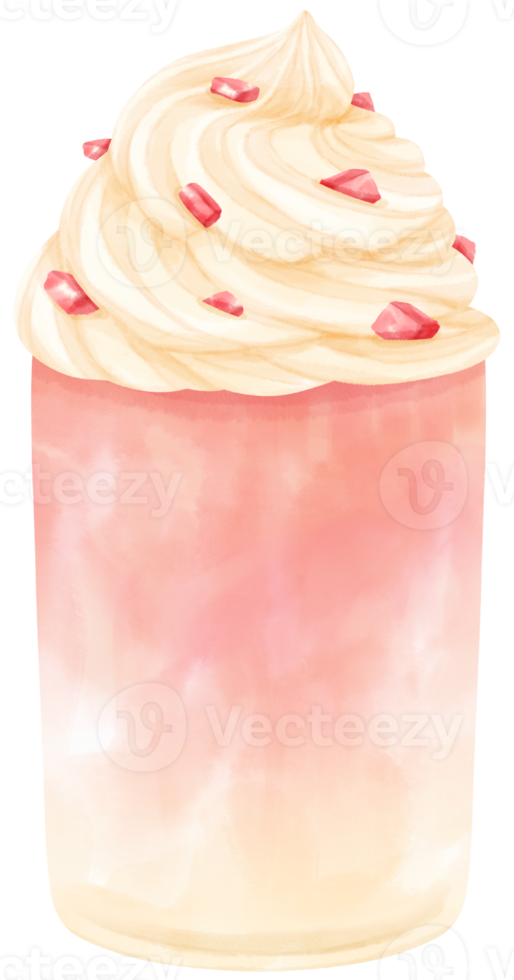 strawberry summer drink watercolor png