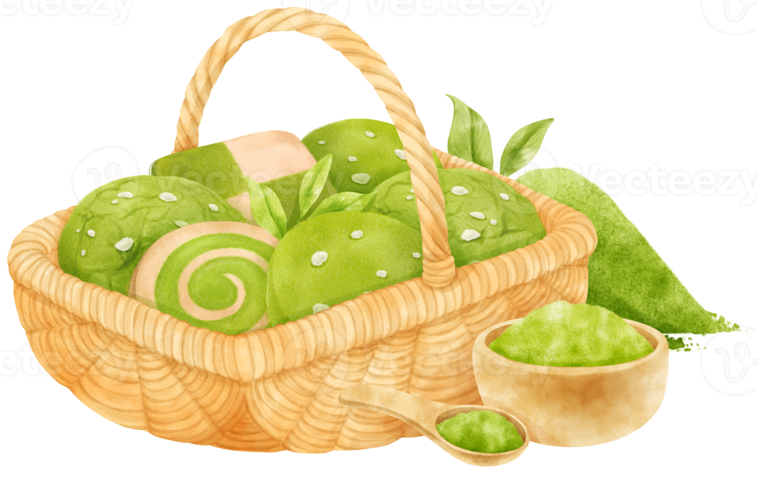 watercolor basket of cookies png