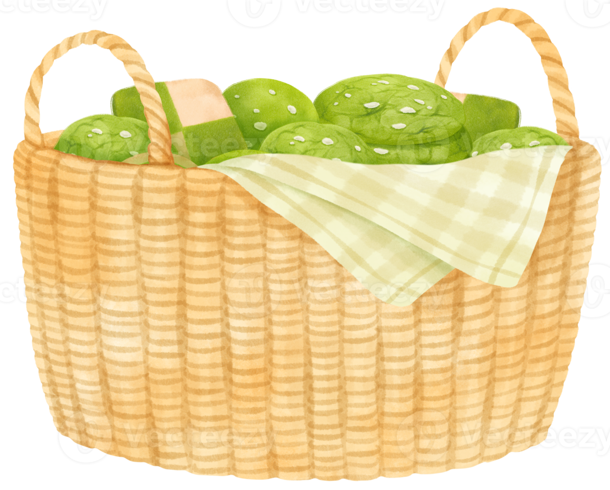 watercolor basket of cookies png