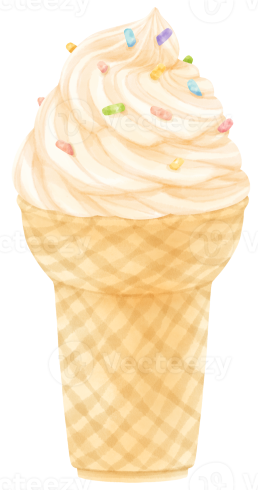vanilla ice cream watercolor png