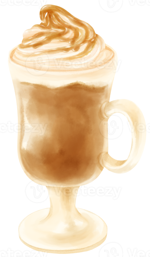Latte macchiato Coffee drink watercolor png