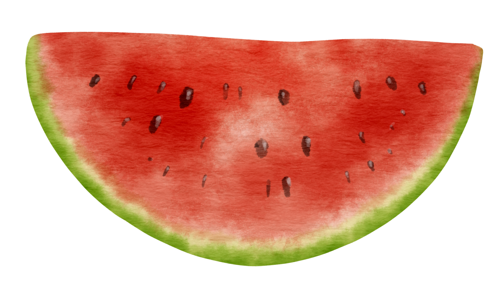 Slice of watermelon ripe fruit watercolor style for summer Decorative Element png