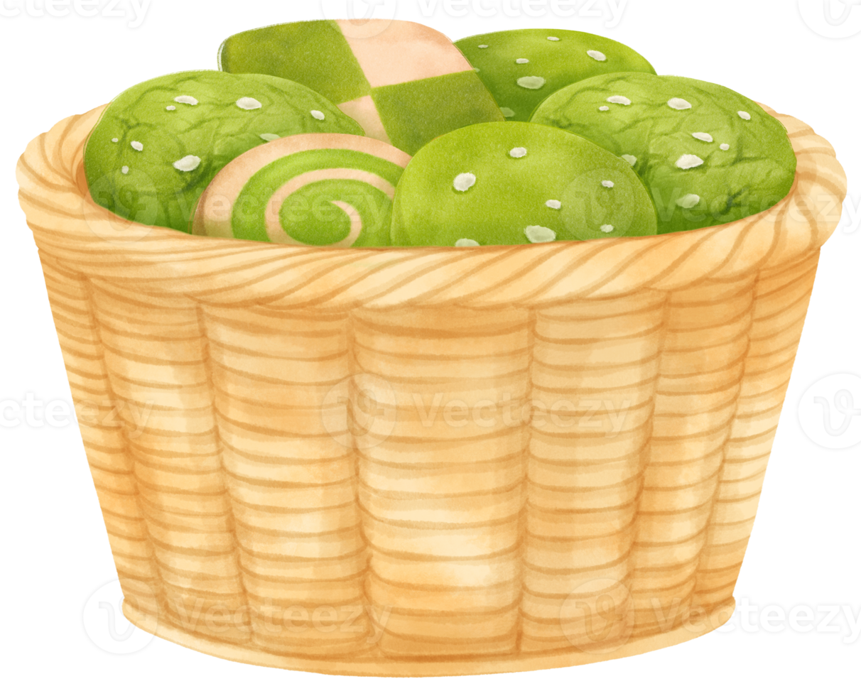 watercolor basket of cookies png