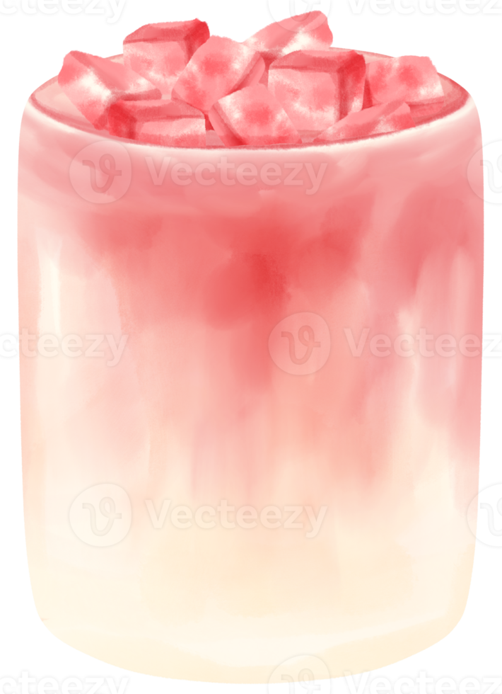 erdbeer sommergetränk aquarell png