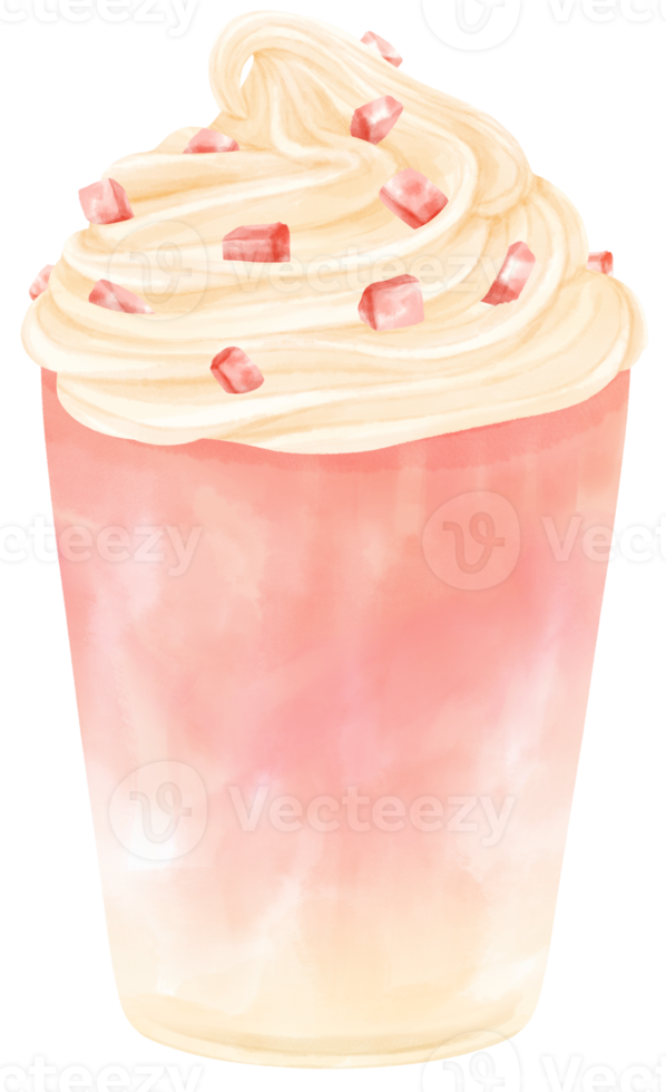 strawberry summer drink watercolor png