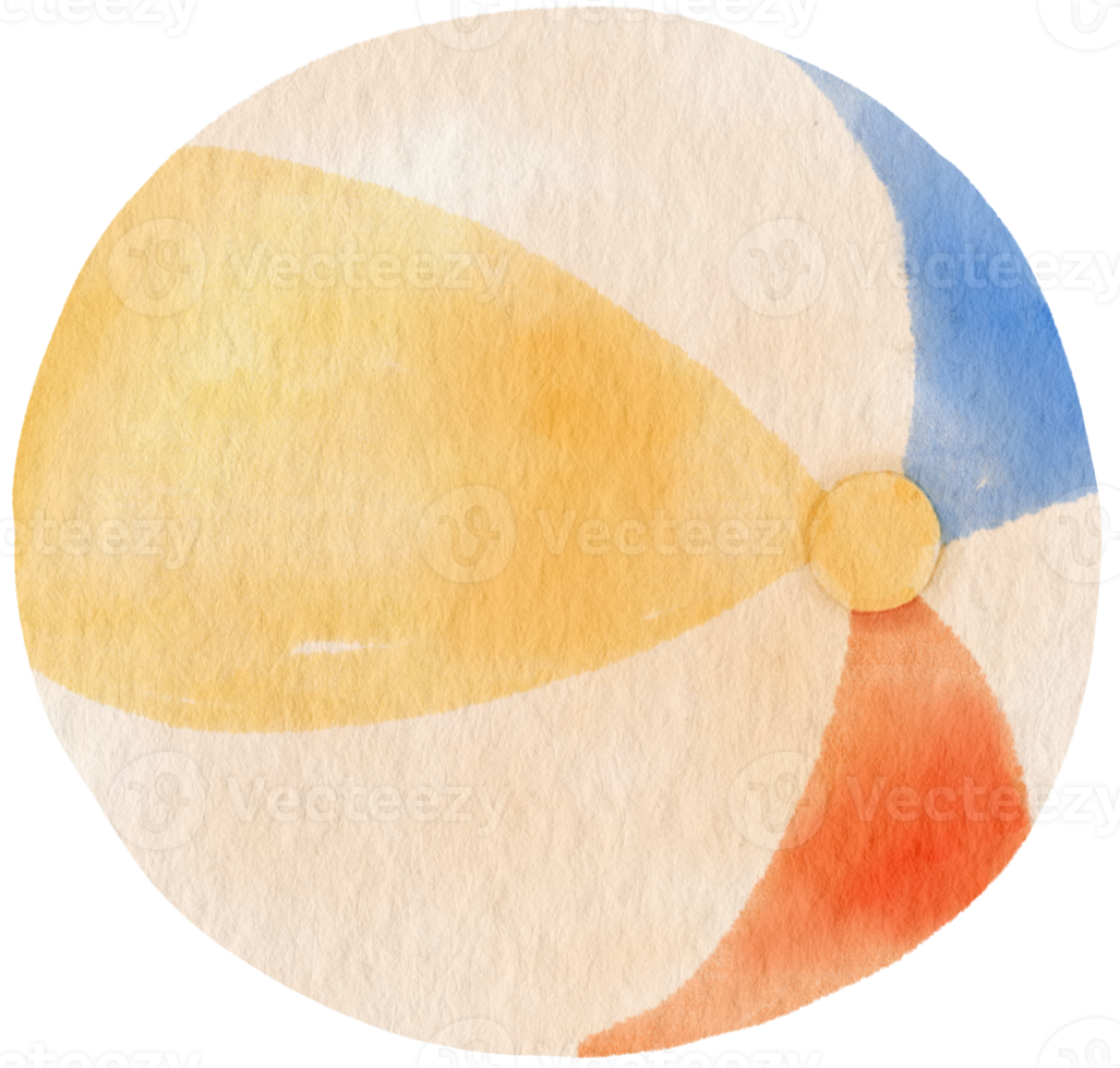 beach ball watercolor illustration png