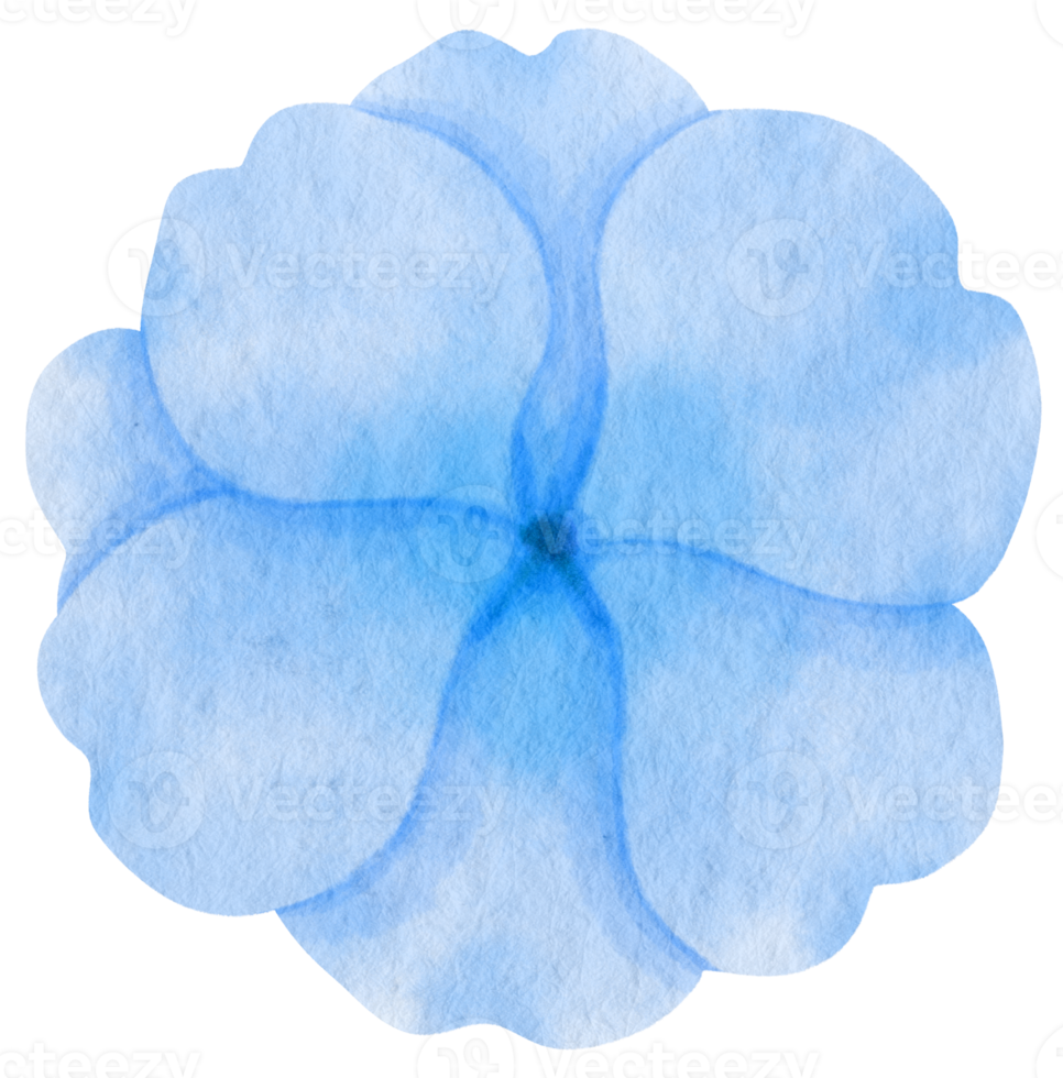 blauwe bloem aquarel geschilderd voor decoratief element png