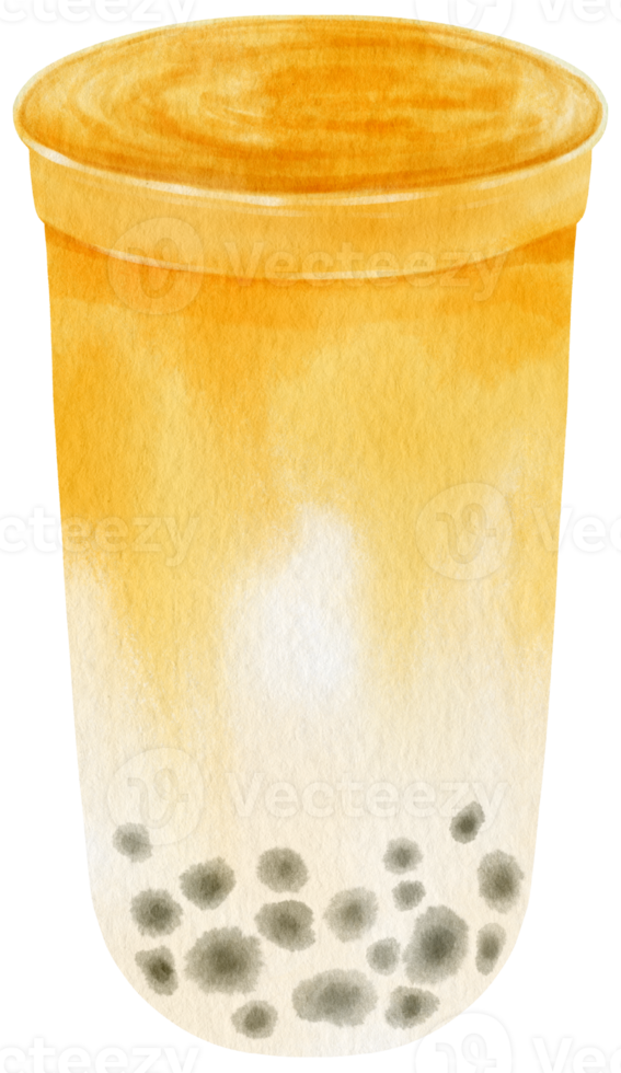 Bubble Milk Tea watercolor illustartion png