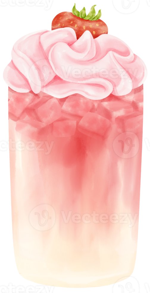 strawberry summer drink watercolor png