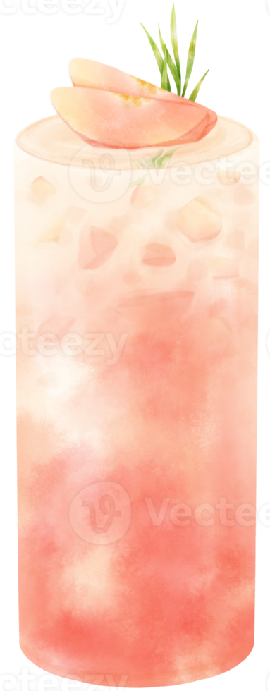 peach summer drink watercolor png