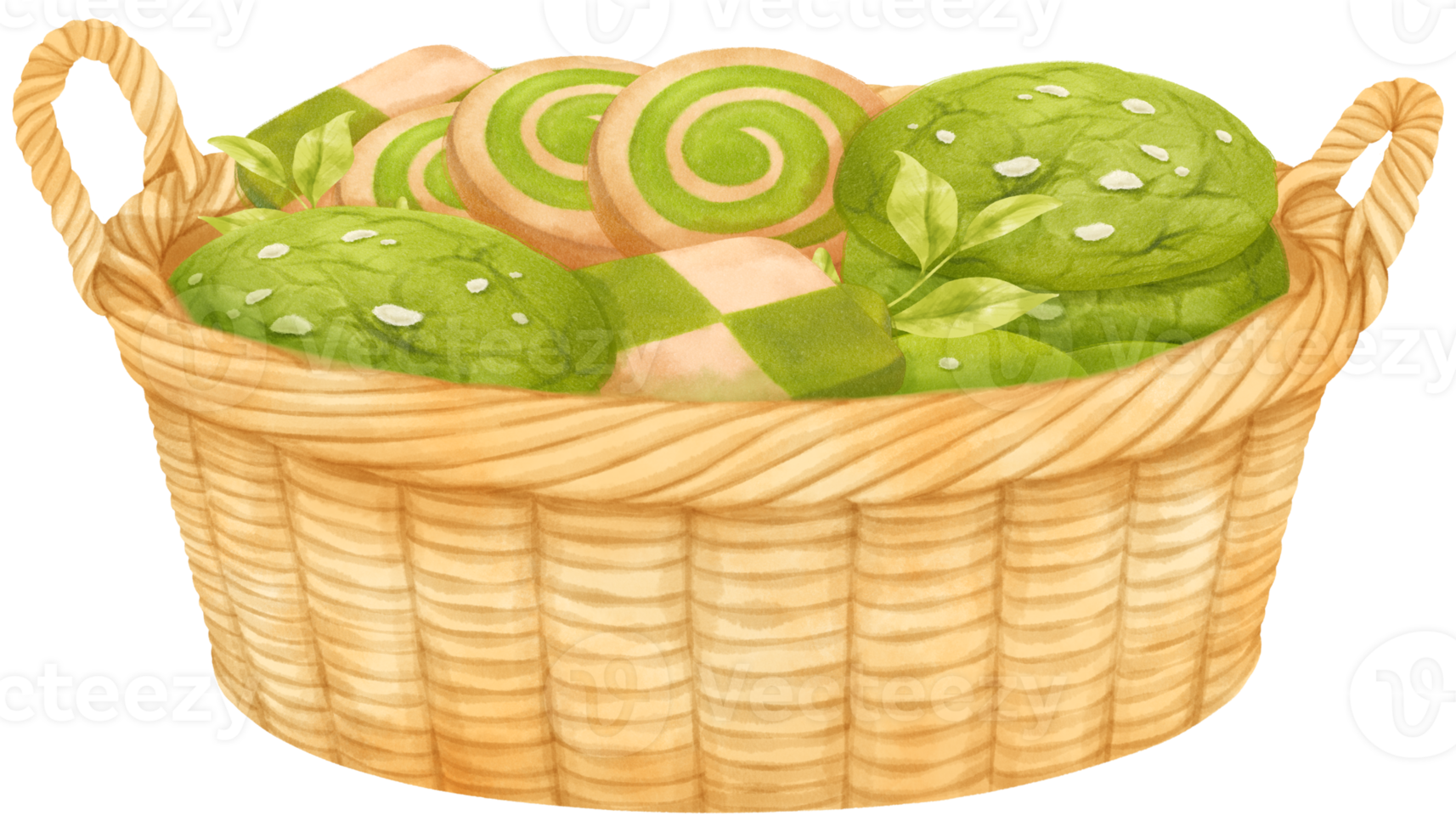 watercolor basket of cookies png