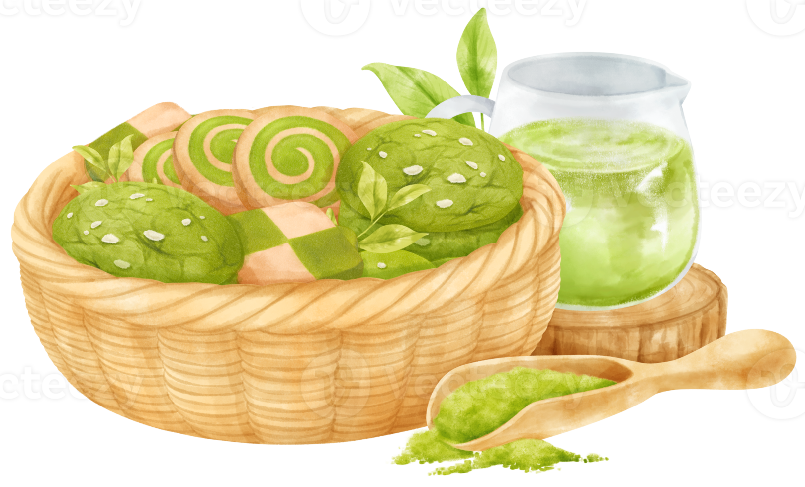 watercolor basket of cookies png