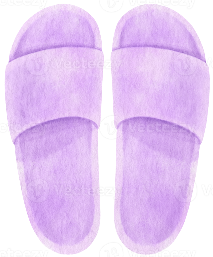 sandales violettes illustration aquarelle pour élément décoratif d'été png