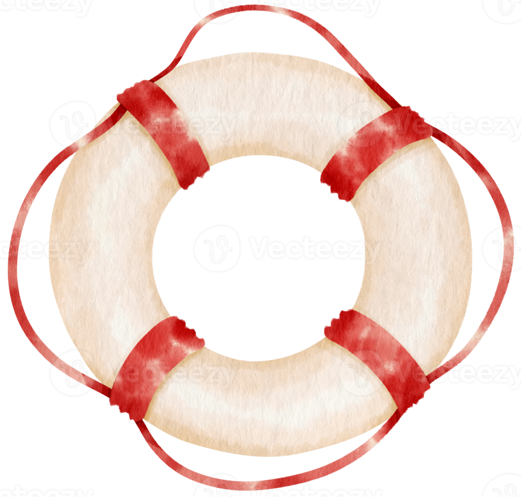 lifebuoy water safety watercolor illustration png
