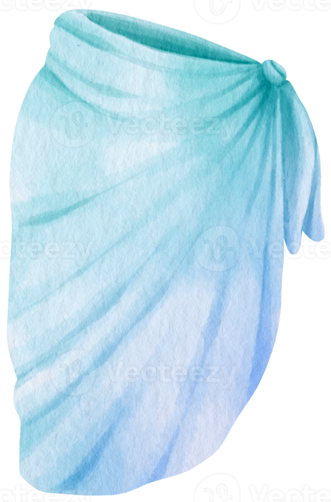 Swim cover up watercolor illustration beach essentials png