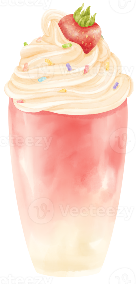 strawberry summer drink watercolor png