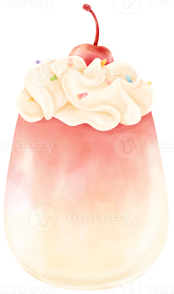 strawberry summer drink watercolor png