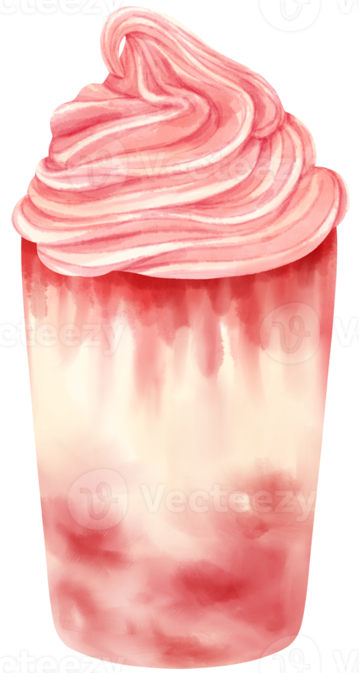 strawberry summer drink watercolor png