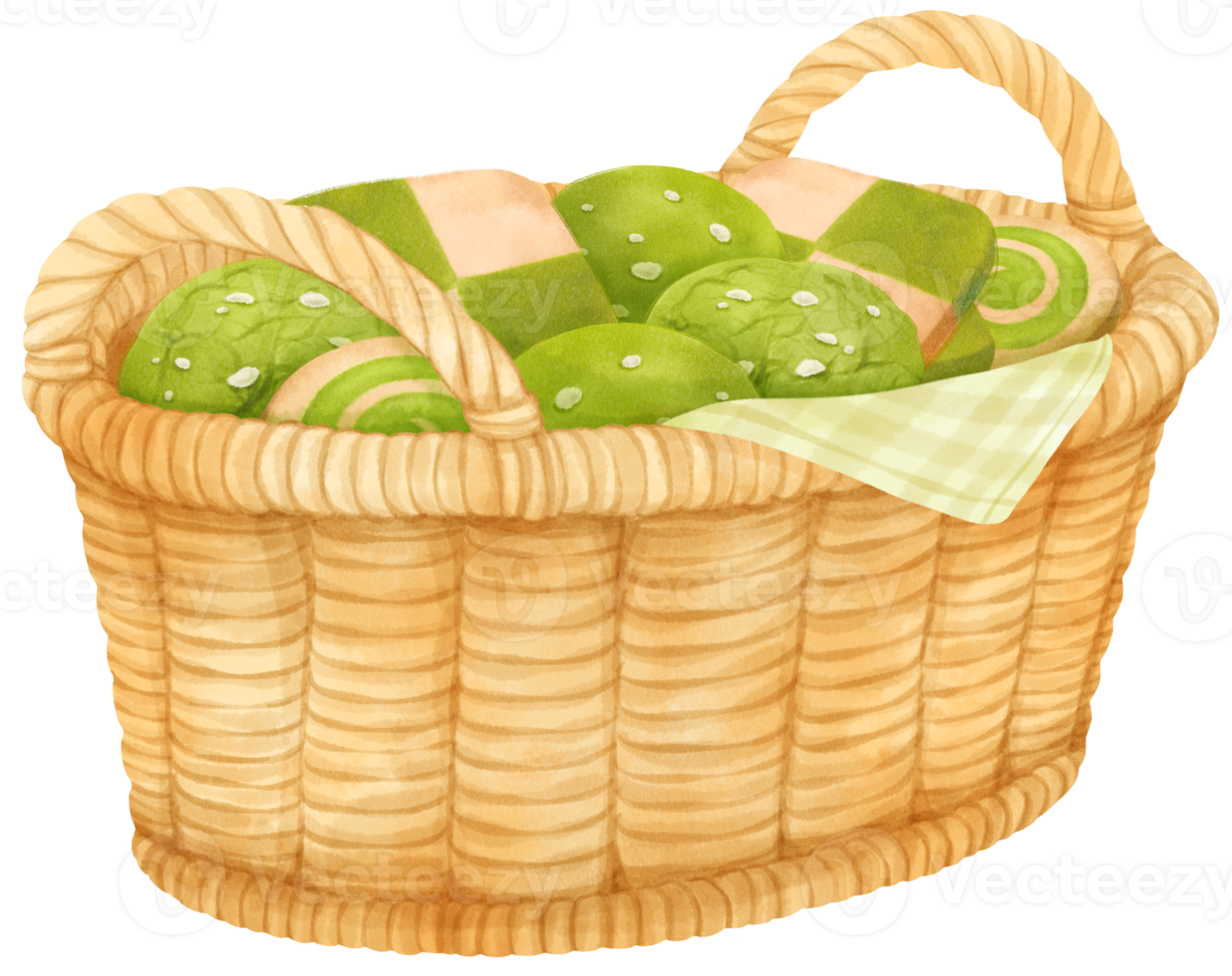 watercolor basket of cookies png