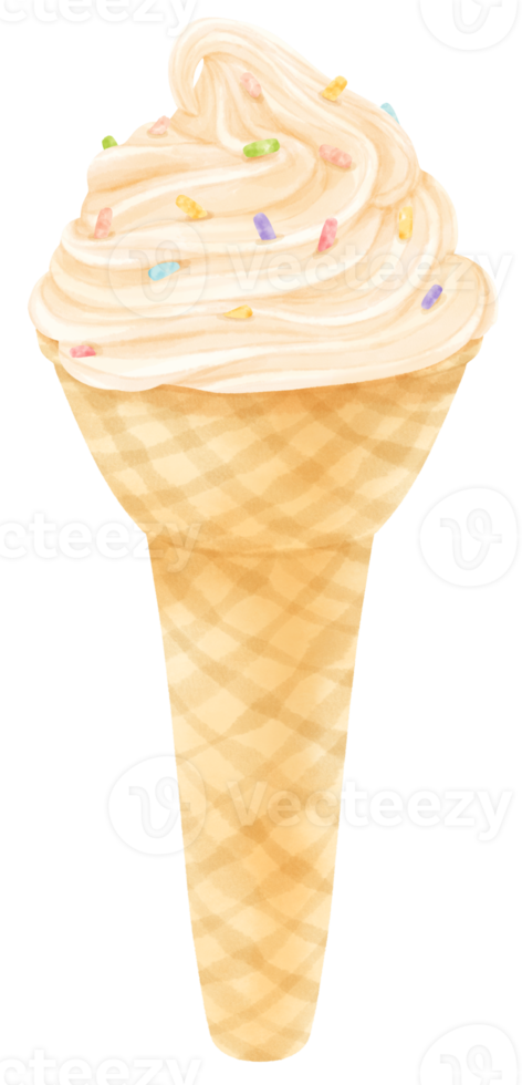 vanilla ice cream watercolor png