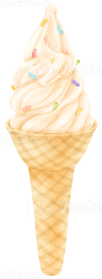 vanilla ice cream watercolor png