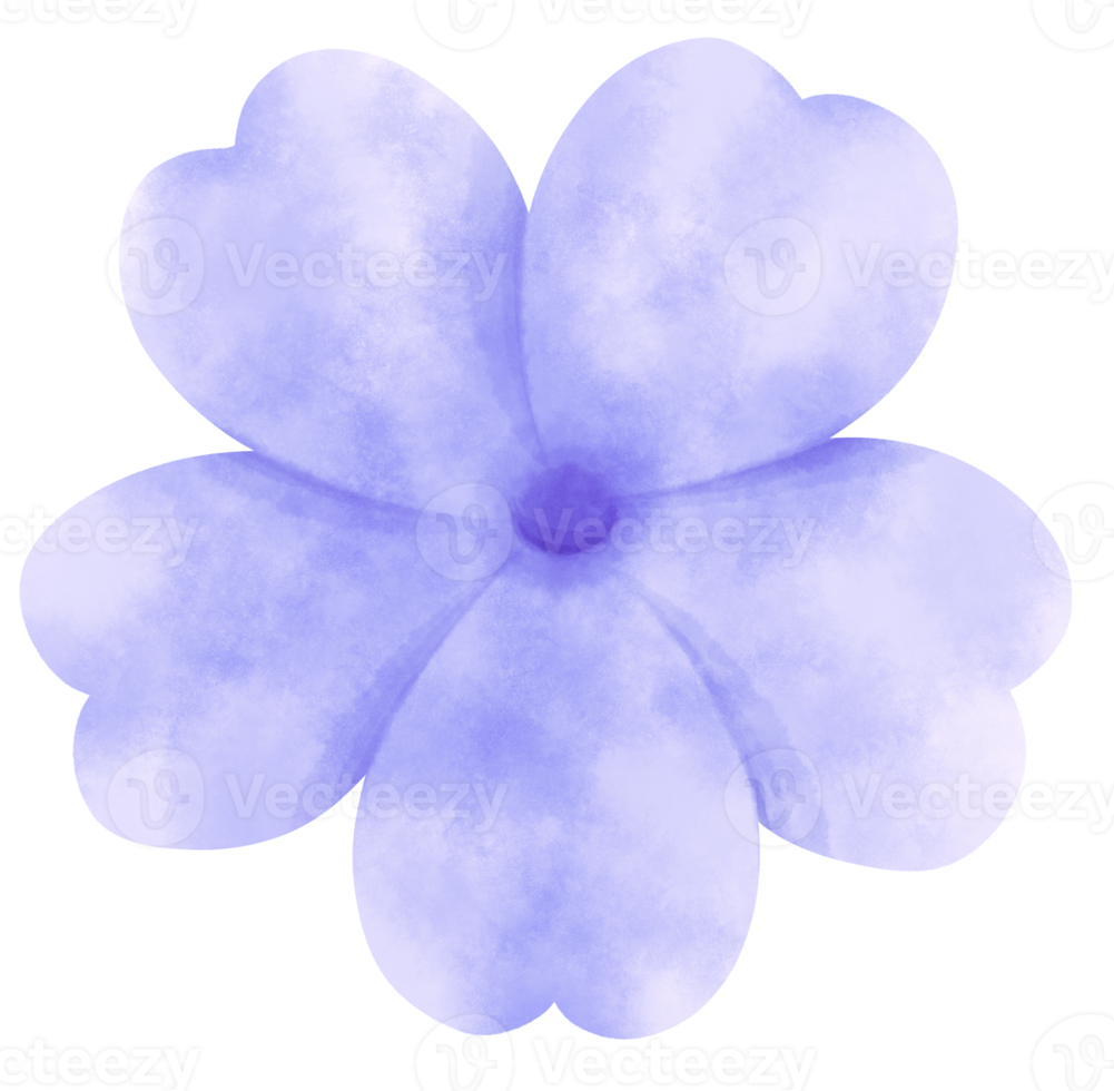 Blue flower watercolor painted for Decorative Element png