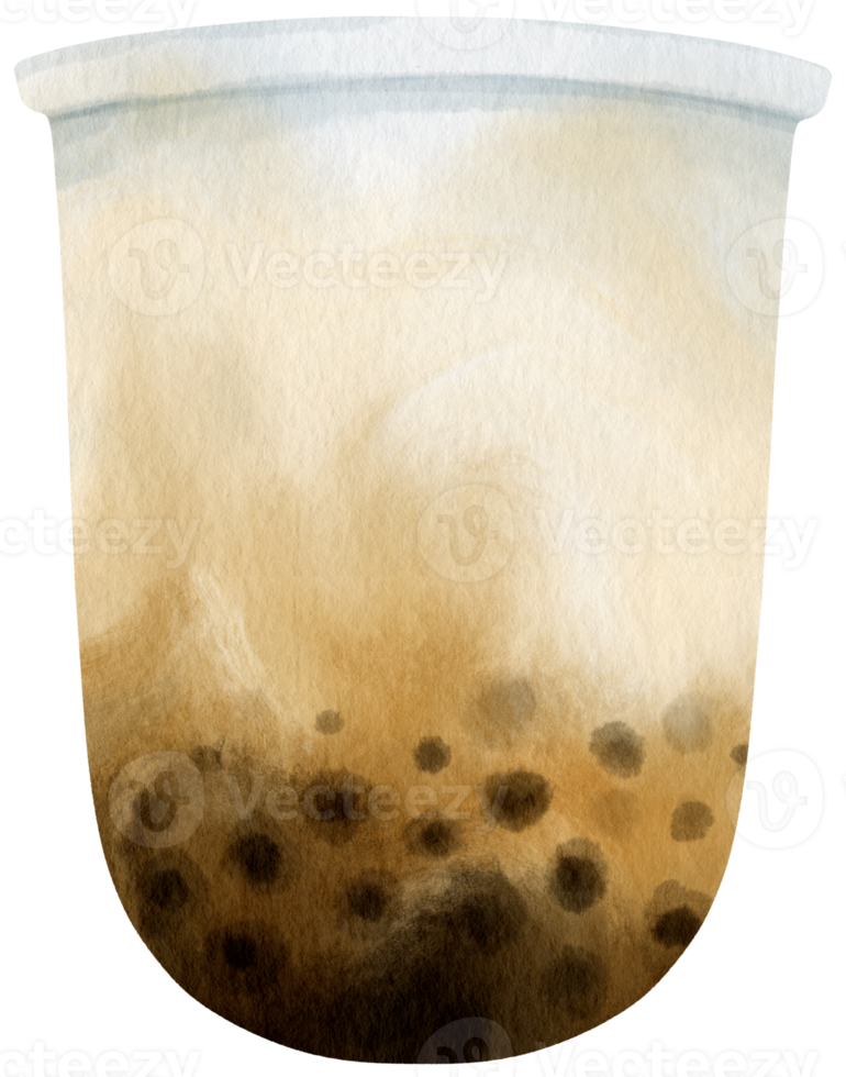 Bubble Milk Tea watercolor illustration png