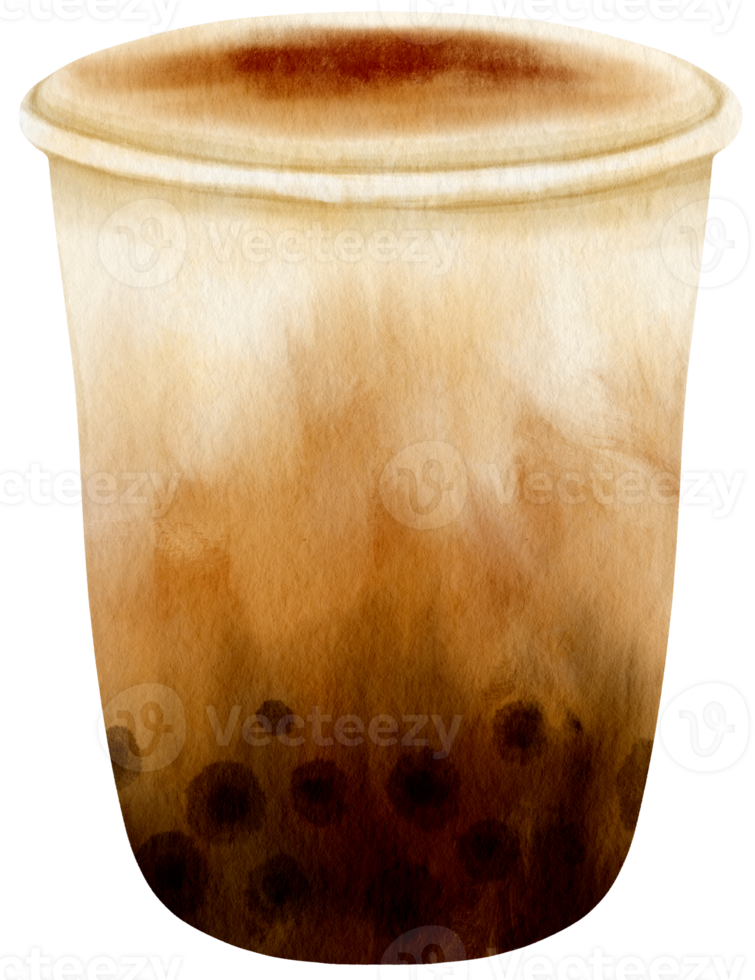 Bubble Milk Tea watercolor illustration png