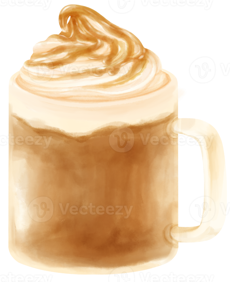 acquerello di bevanda al caffè latte macchiato png