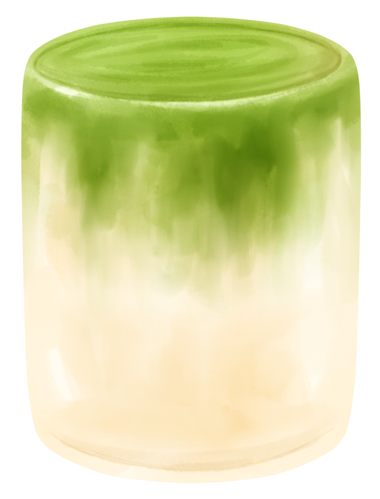 matcha latte mjölk te drink akvarell png