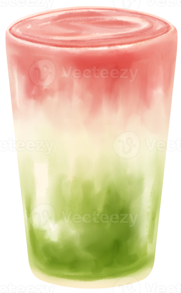 matcha latte milk tea drink watercolor png
