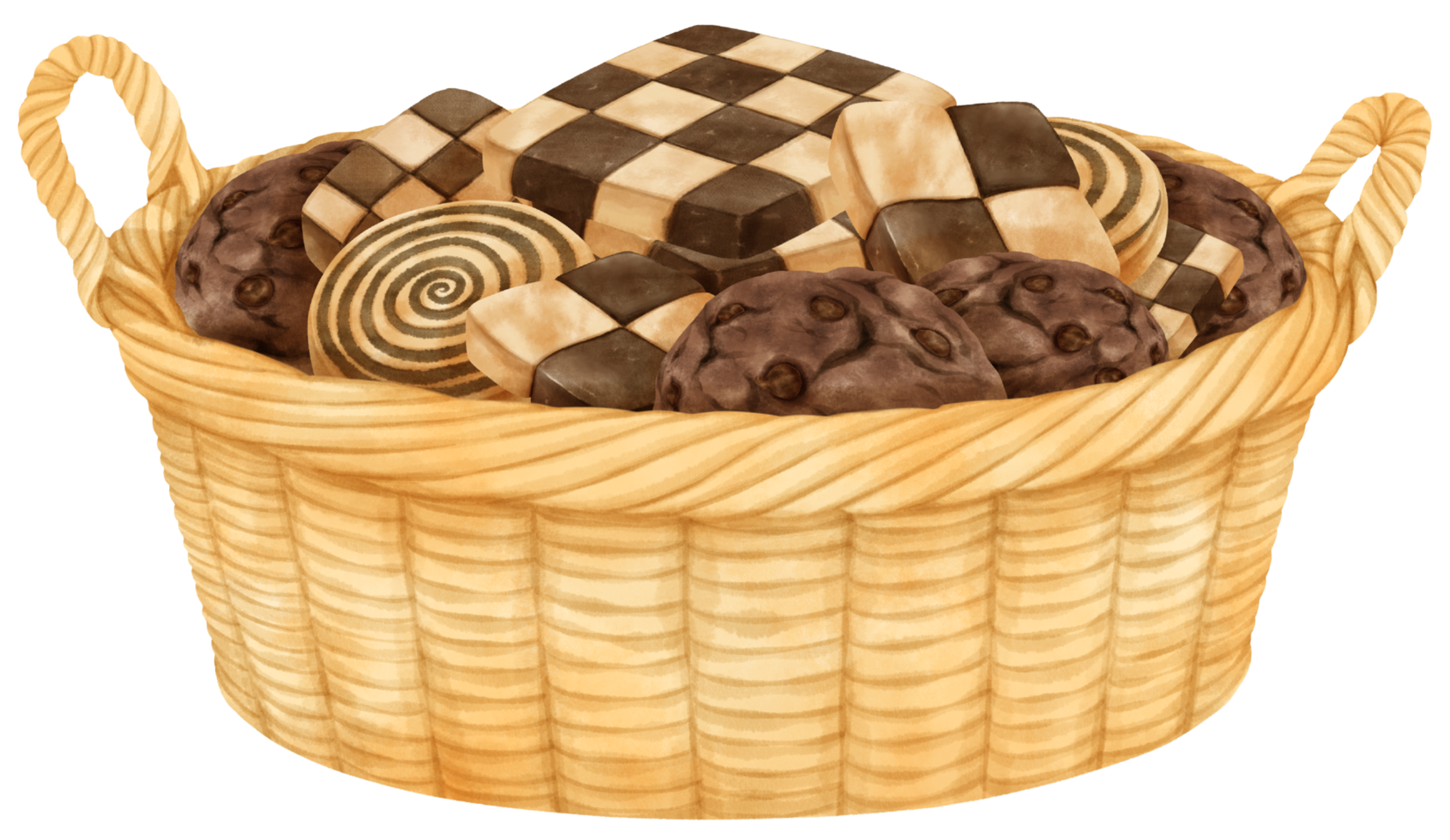 panier de biscuits aquarelle png