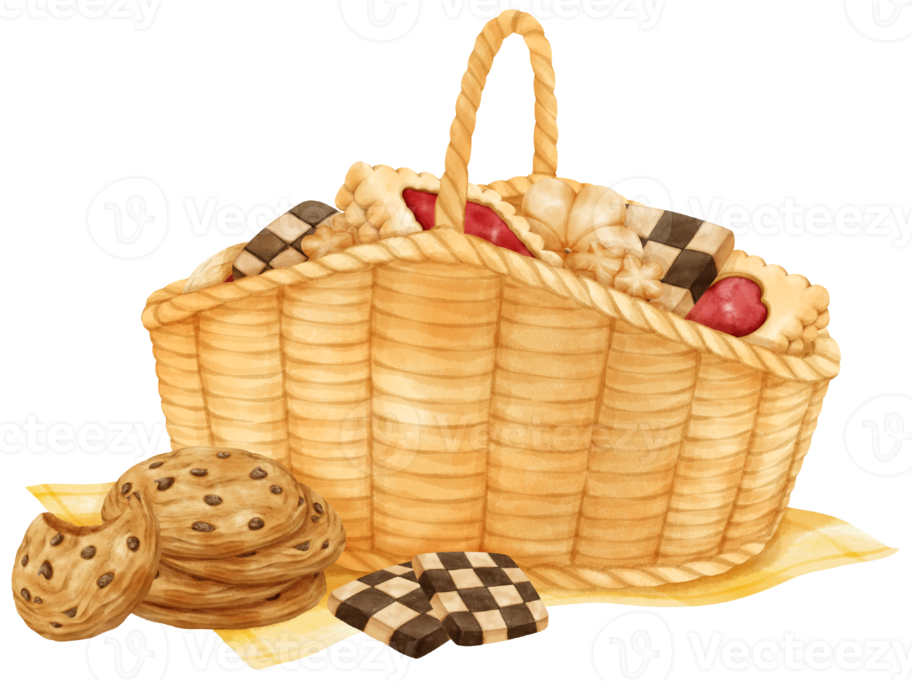 panier de biscuits aquarelle png