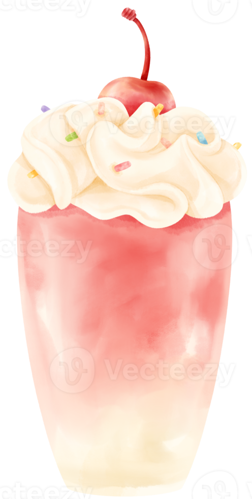 strawberry summer drink watercolor png