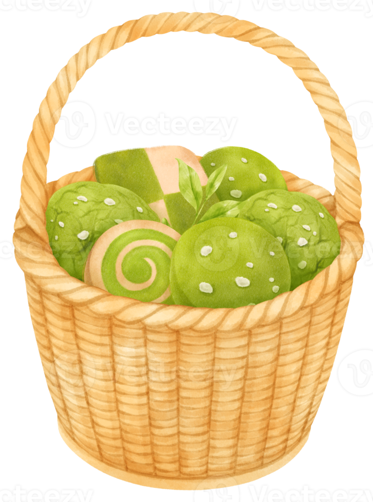 watercolor basket of cookies png