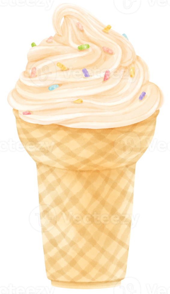 acuarela de helado de vainilla png