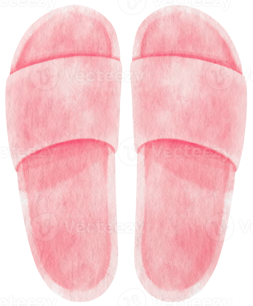 ilustração em aquarela de sandálias rosa para elemento decorativo de verão png