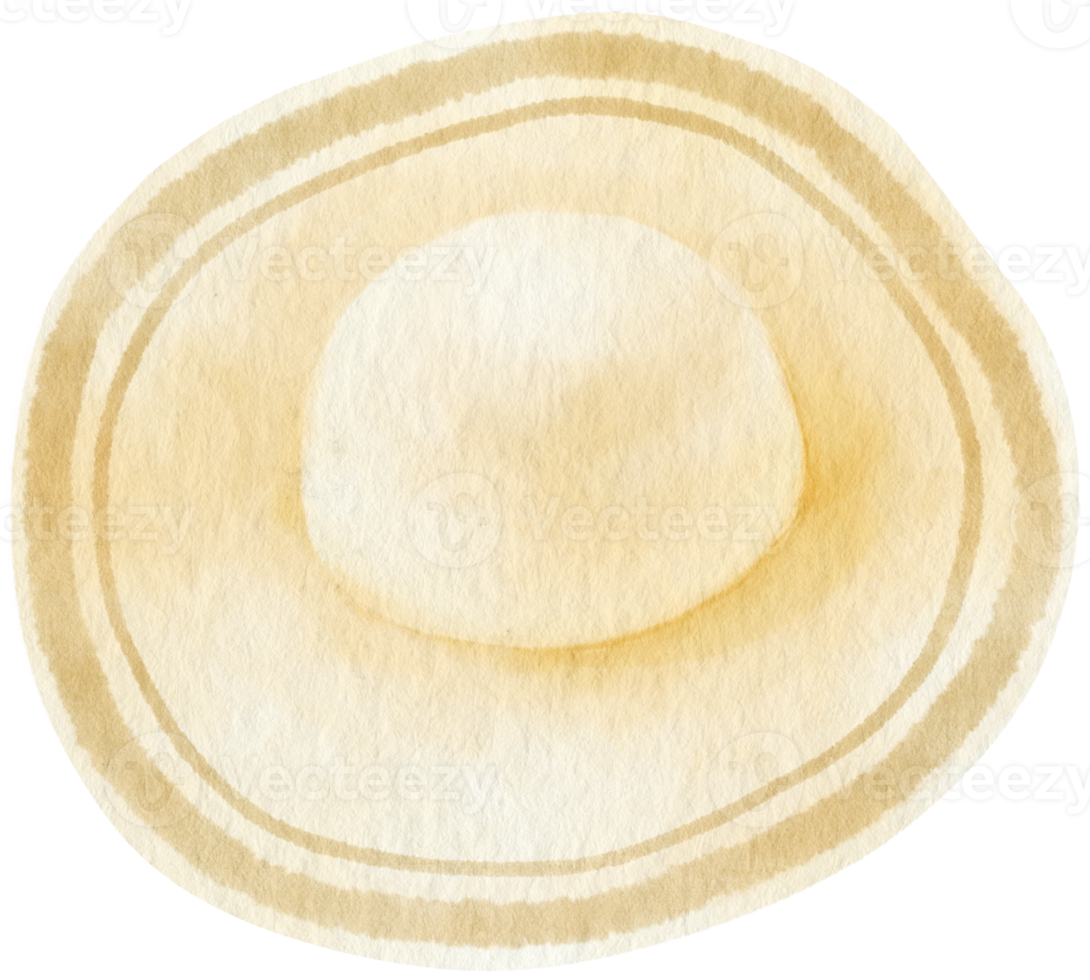 white Caertwheel Floppy hat in watercolor summer fashion png