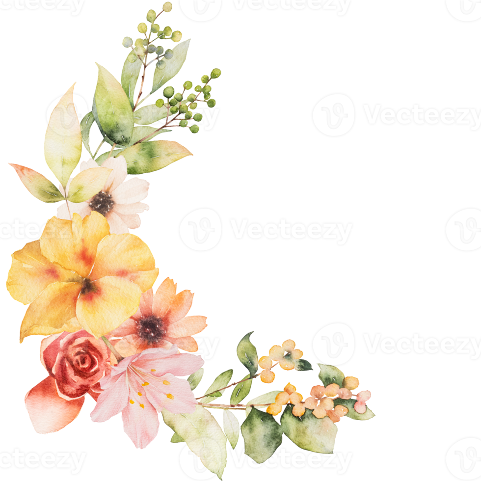 watercolor flower bouquet png