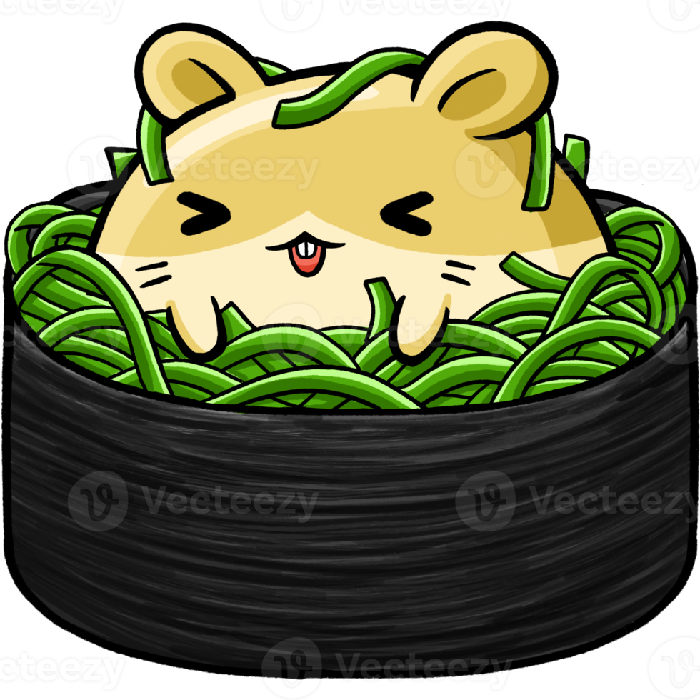 Cute Hamster wearing Sushi Costume png