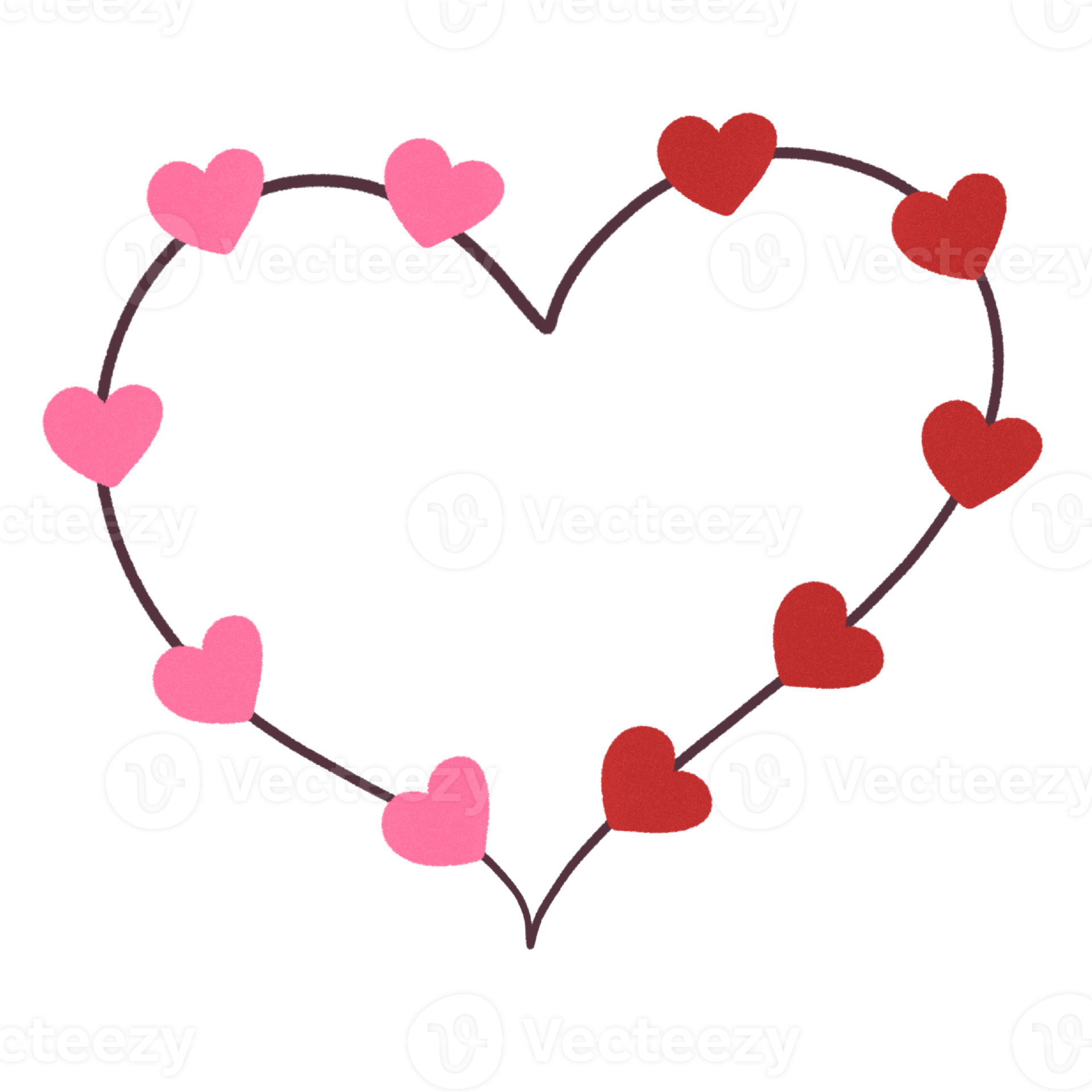 Red and pink heart frames 9695793 PNG