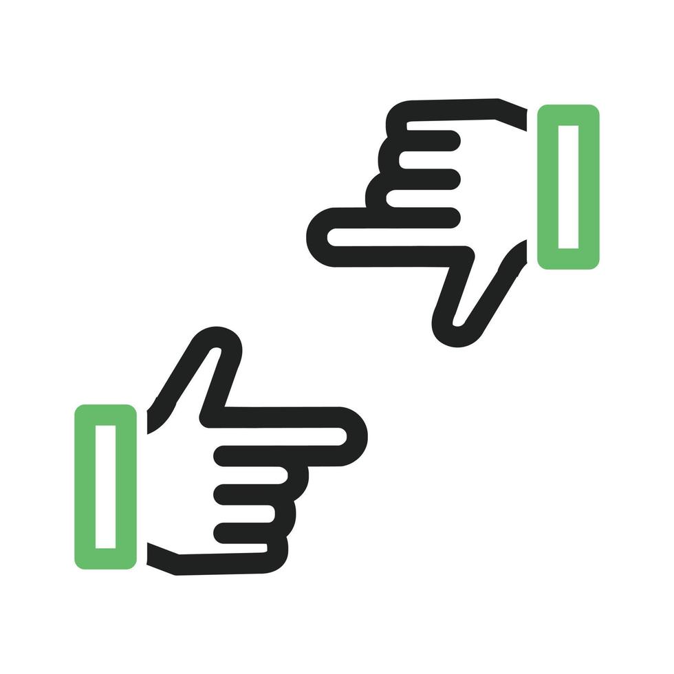 Focus Horizontal Line Green and Black Icon vector