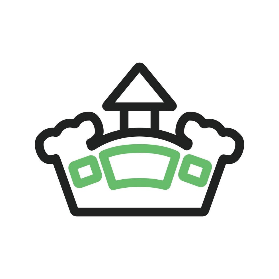 Jumping Castle Line Green and Black Icon vector