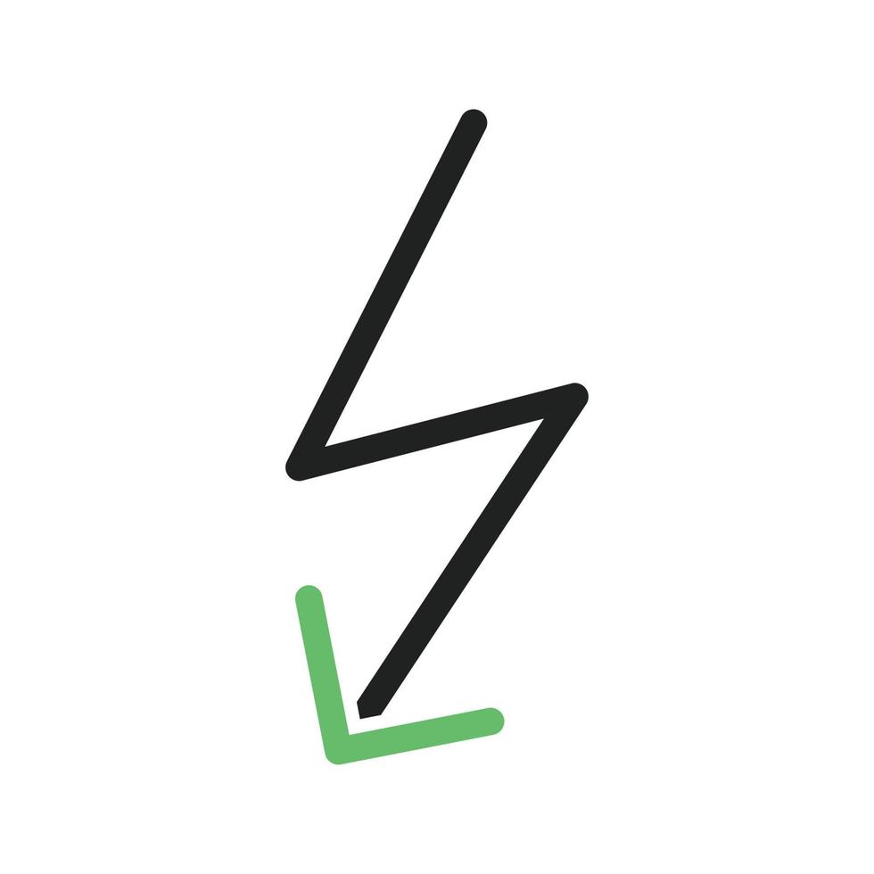 línea de flash icono verde y negro vector