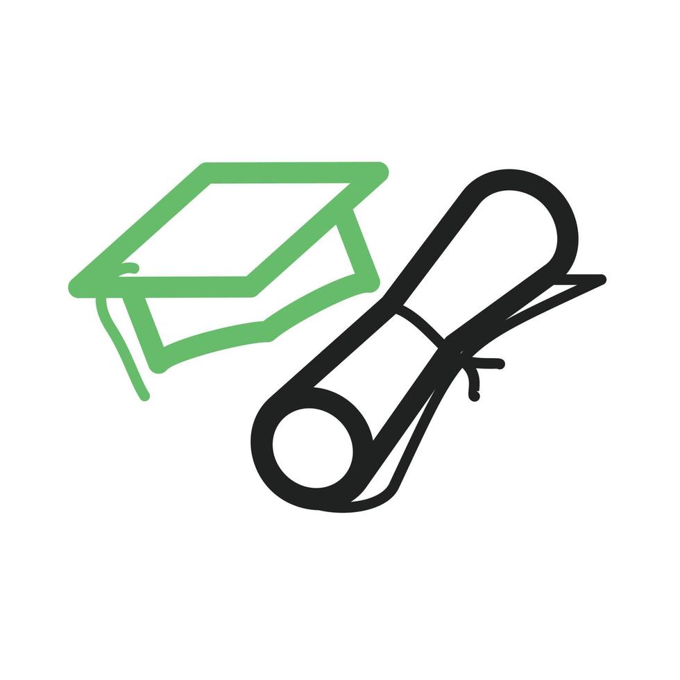 Graduation Line Green and Black Icon vector